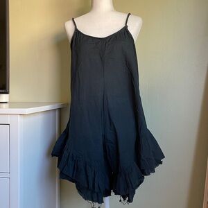Free People One Black Ruffle Romper